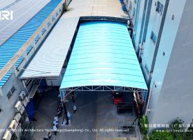 Electric Retractable Canopies for Industrial & Factory Aisle