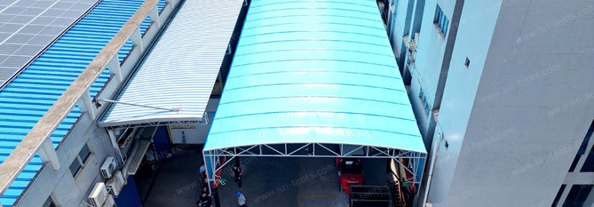 Electric Retractable Canopies for Industrial & Factory Aisle