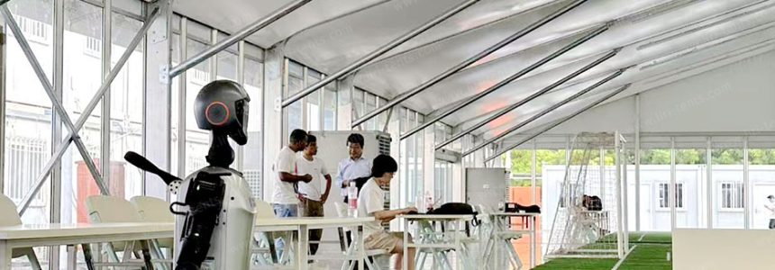 30x60m Curved Marquee: The Future of Robot Training