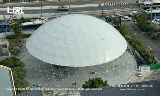 Completed white PVC roof cover