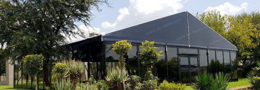 Clear Span Black Marquee Tents for Sale | Versatile Glass Wall Event Spaces