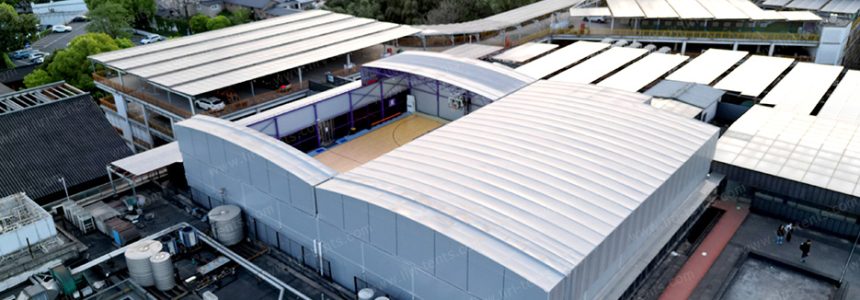 Large Electric Retractable Rooftop Basketball Court Solutions