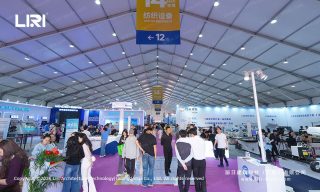 Spacious event marquee interior with integrated air ducting