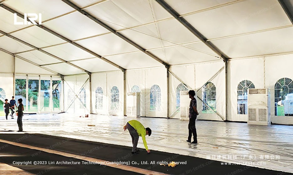 modular tent construction installation