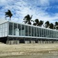 Beachside clear span marquee for motorsport VIP hospitality