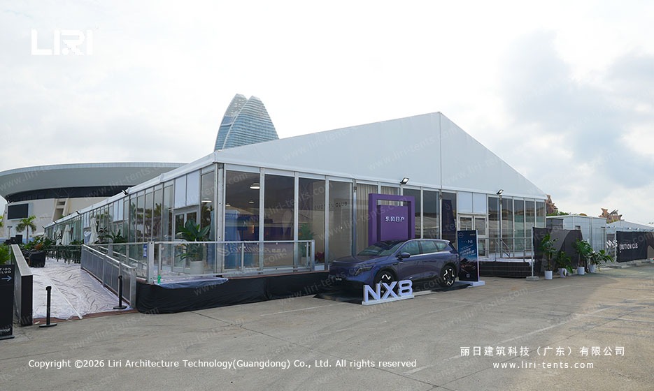 Glass Wall Marquee for Vehicle Display at Sanya