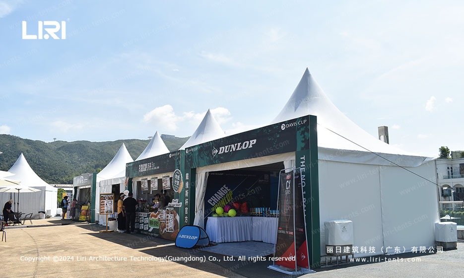 Pagoda Tent Sponsor Booth at Hengqin Tennis Tournament