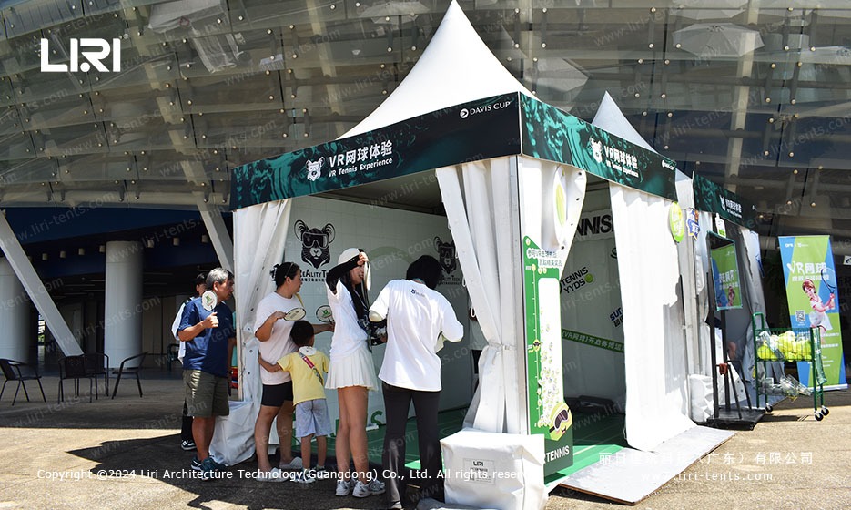 VR Tennis Experience Pagoda Tent with Families