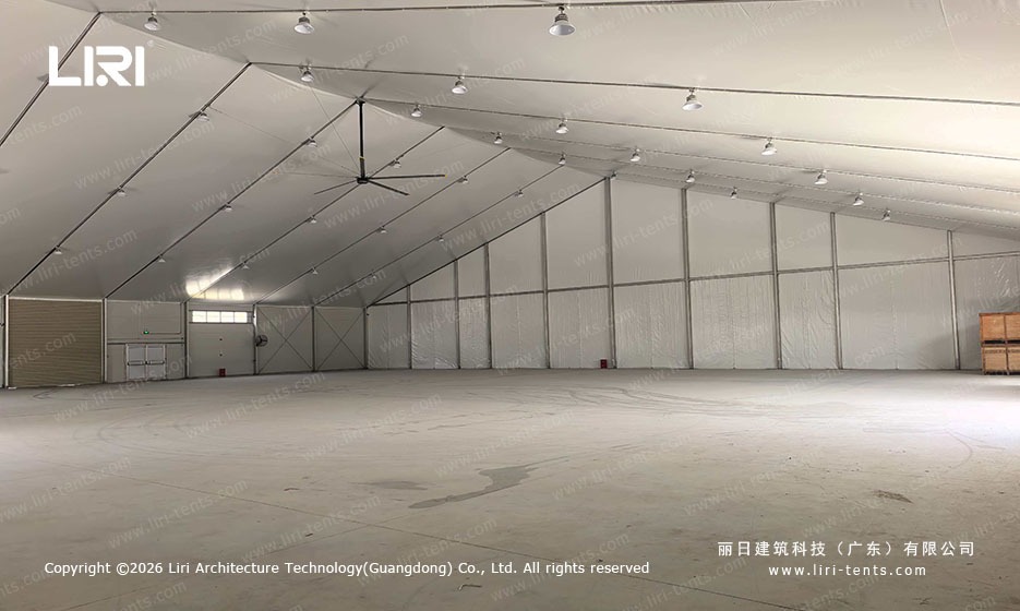 industrial hangar marquee tent with aviation door
