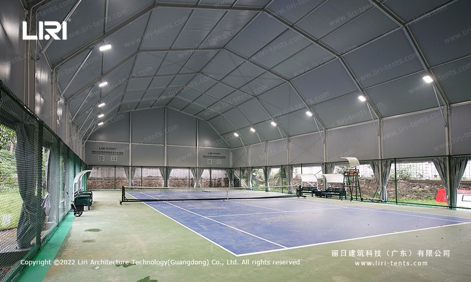 9m clear span aluminium frame marquee on prepared ground